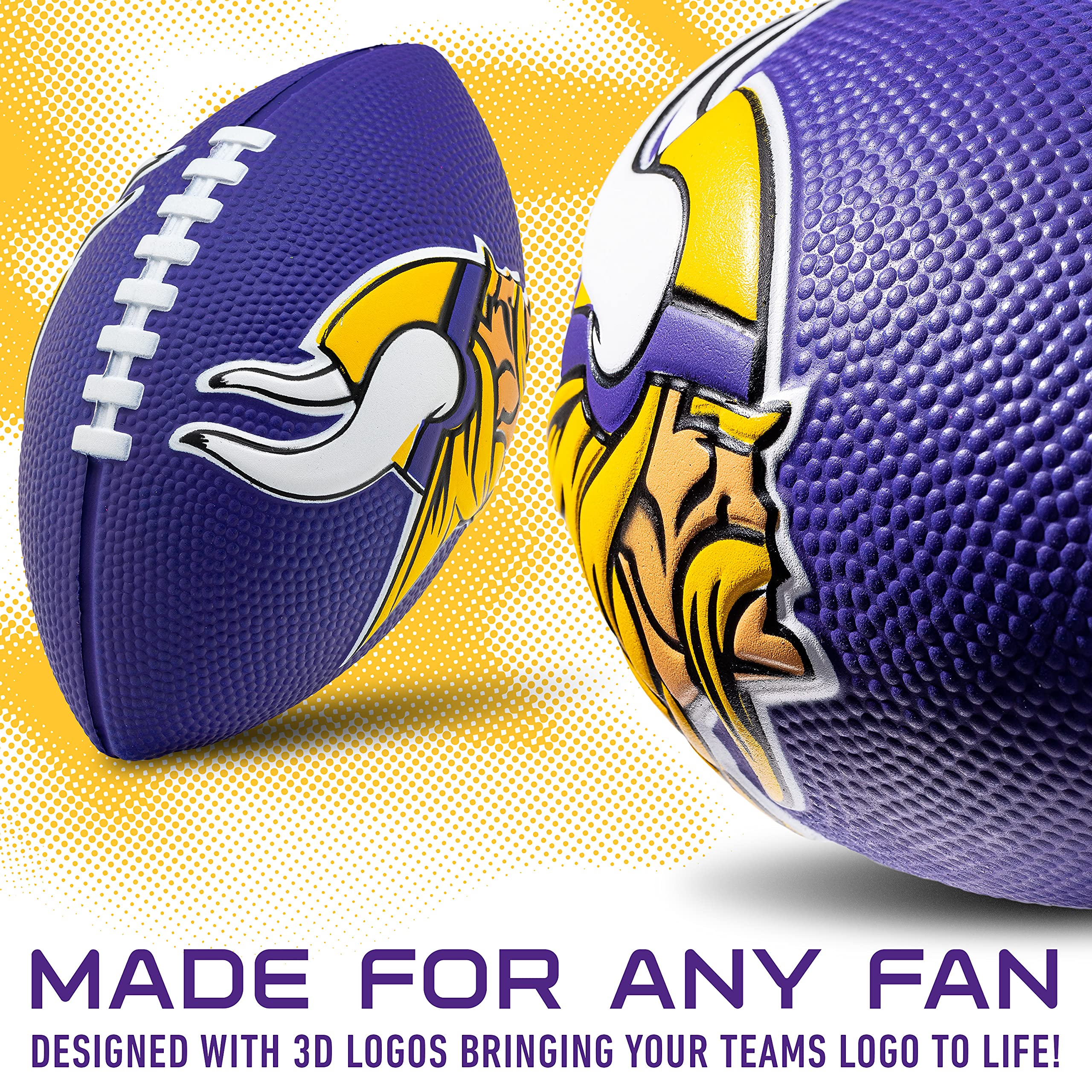 Franklin Sports Nfl Team Foam Footballs - Soft Foam Youth Mini Footballs For All Nfl Teams - Kids Junior 8.5'' Football + Air Pu