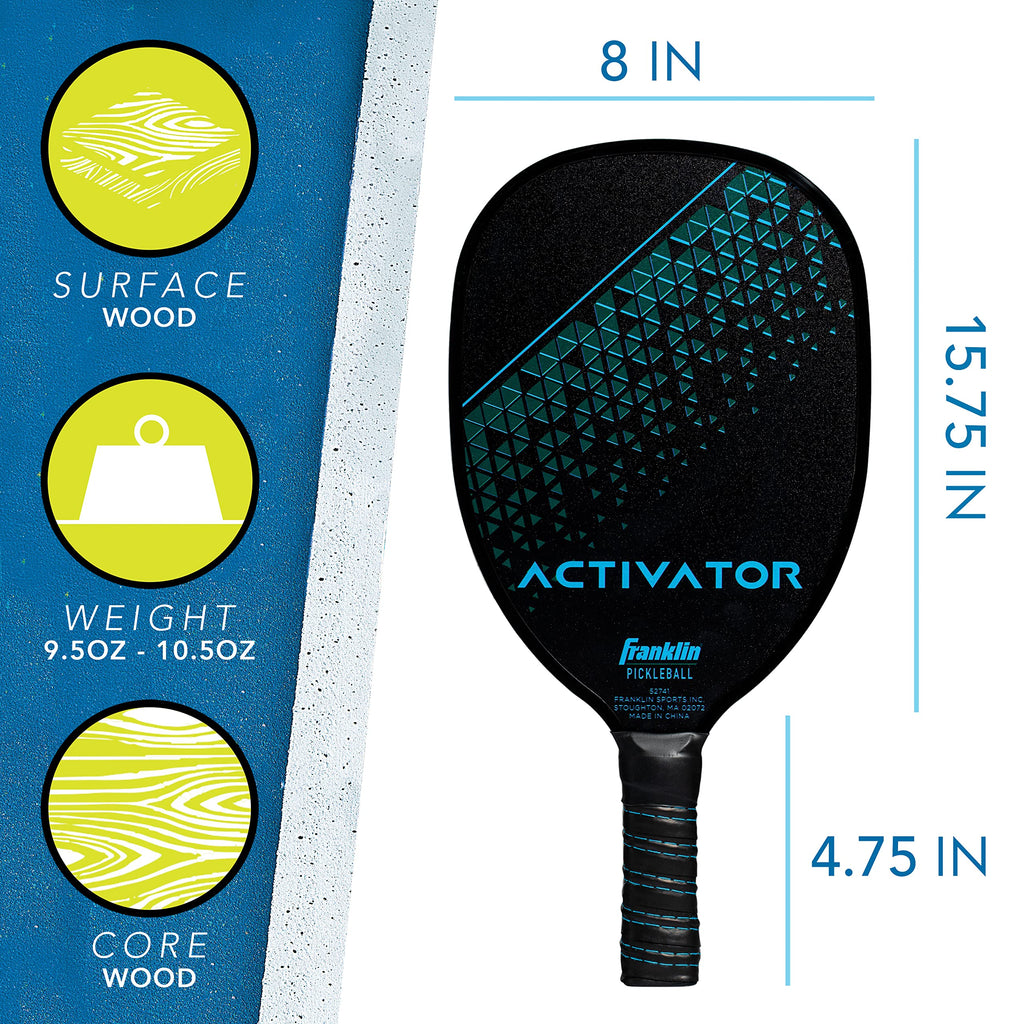 Franklin Sports Pickleball Paddle And Ball Set -Wooden Rackets + Pickleballs - 2 Players - Activator - Usa Pickleball (Usapa) Ap
