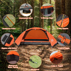 Camppal 1 Person Tent For Camping Hiking Mountain Hunting Backpacking Tents 4 Season Resistance To Windproof Rainproof And Water
