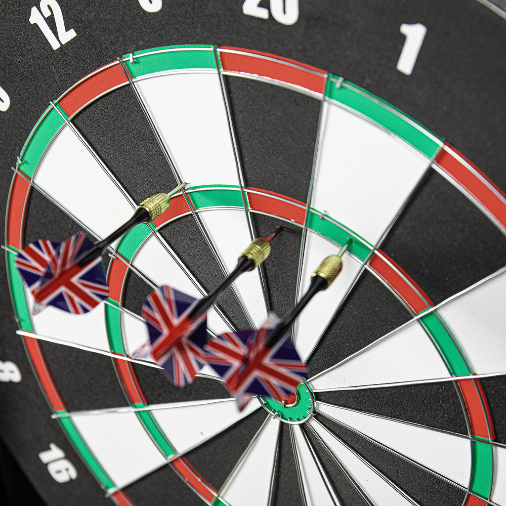 Dmi Sports Recreational Dartboard Cabinet Set - Includes Dartboard, Two Dart Sets, And Traditional Chalk Scoring