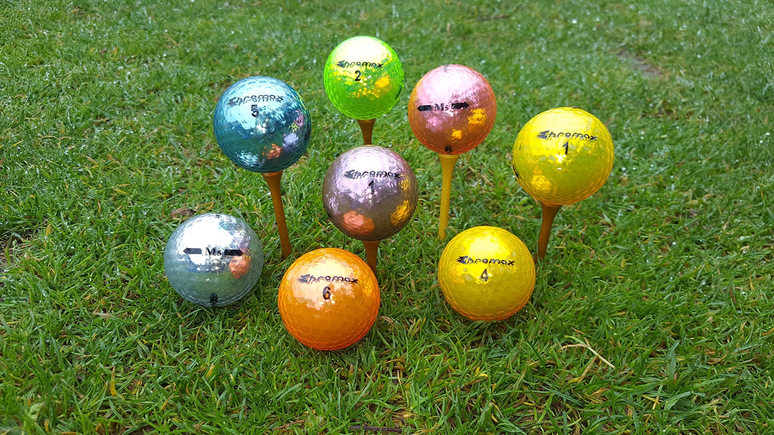 Chromax Metallic M5 Colored Mixed Golf Balls (Pack Of 6), Assorted