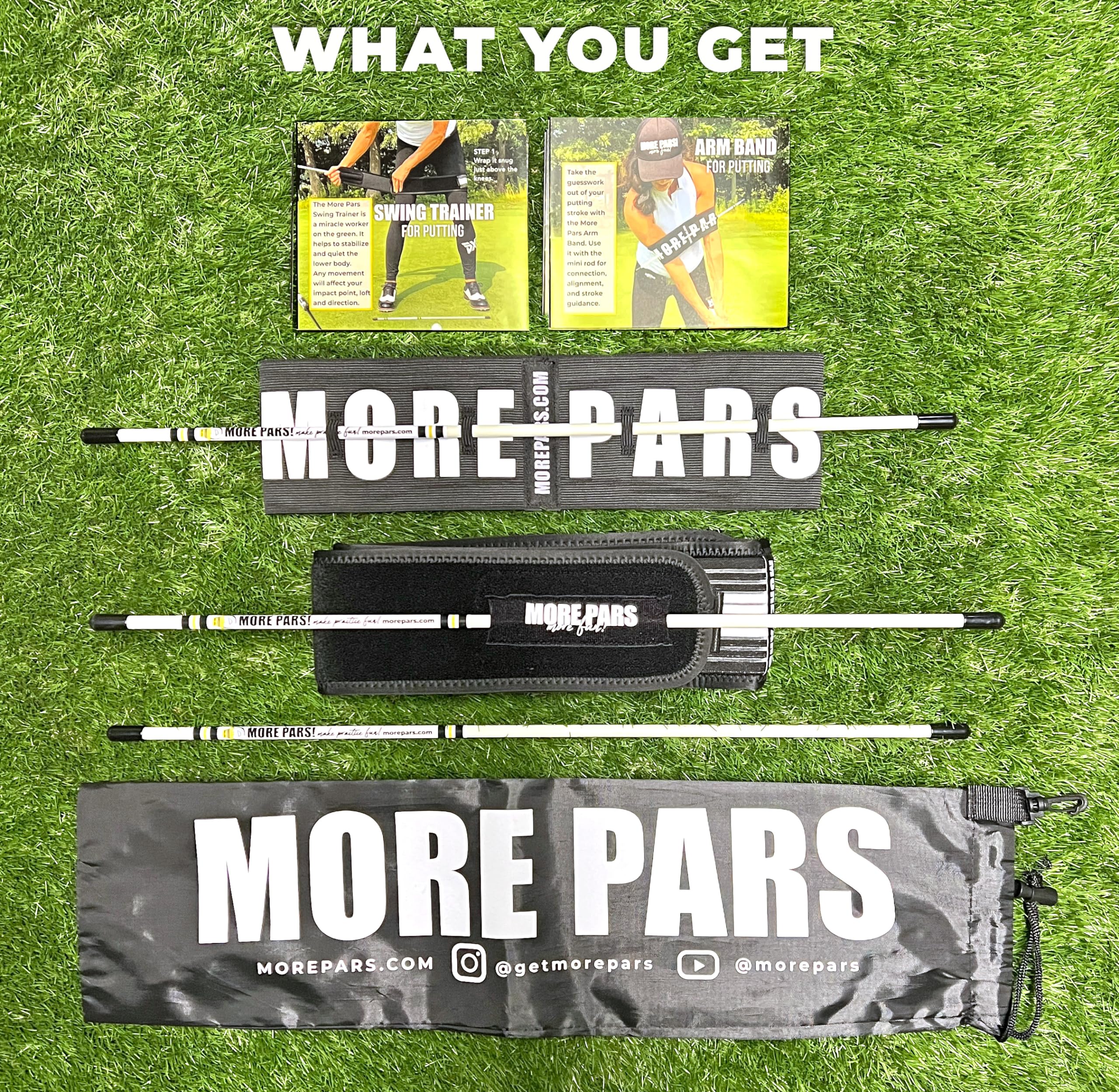 More Pars Arm Band & Leg Trainer With Mini Rods For Putting  Improve Setup & Stroke Trainer  Clear Visuals & Feels For Immediate