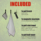 59Golf - Golf Club Cleaning Kit : Foaming Golf Club Brush With Water/Soap Tank + Golf Club Towel + Golf Ball Towel + Magnetic Ke