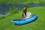 Bestway Hydro Force Inflatable Kayak Set  Includes Seat, Paddle, Hand Pump, Storage Carry Bag  Great For Adults, Kids And Famili