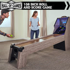 Hall of Games 108 Roll and Score with LED Lights and Electronic Scorer, Brown/Black,9 Foot