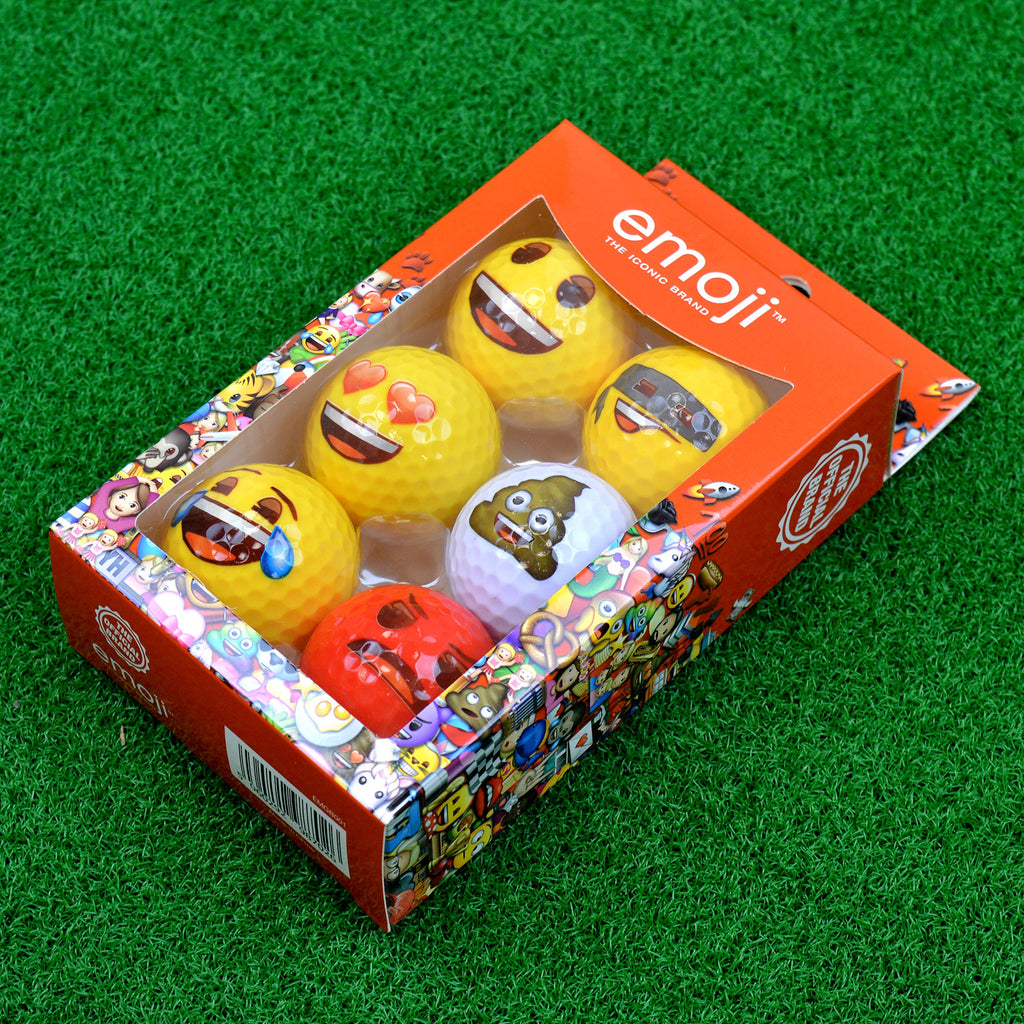 Emoji Official Novelty Fun Golf Balls - 6 Pack