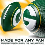 Franklin Sports Nfl Green Bay Packers Football - Kids Foam Football - Soft Football - Mini Size - Perfect For Gameday - 8.5'' 3D