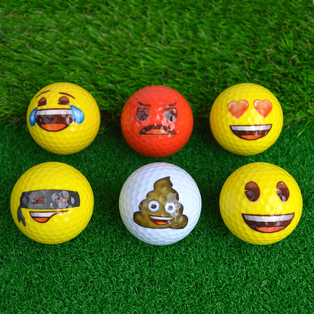 Emoji Official Novelty Fun Golf Balls - 6 Pack