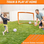 Gosports Team Tone 4 Ft X 3 Ft Portable Soccer Goal For Kids - Pop Up Net For Backyard - Orange
