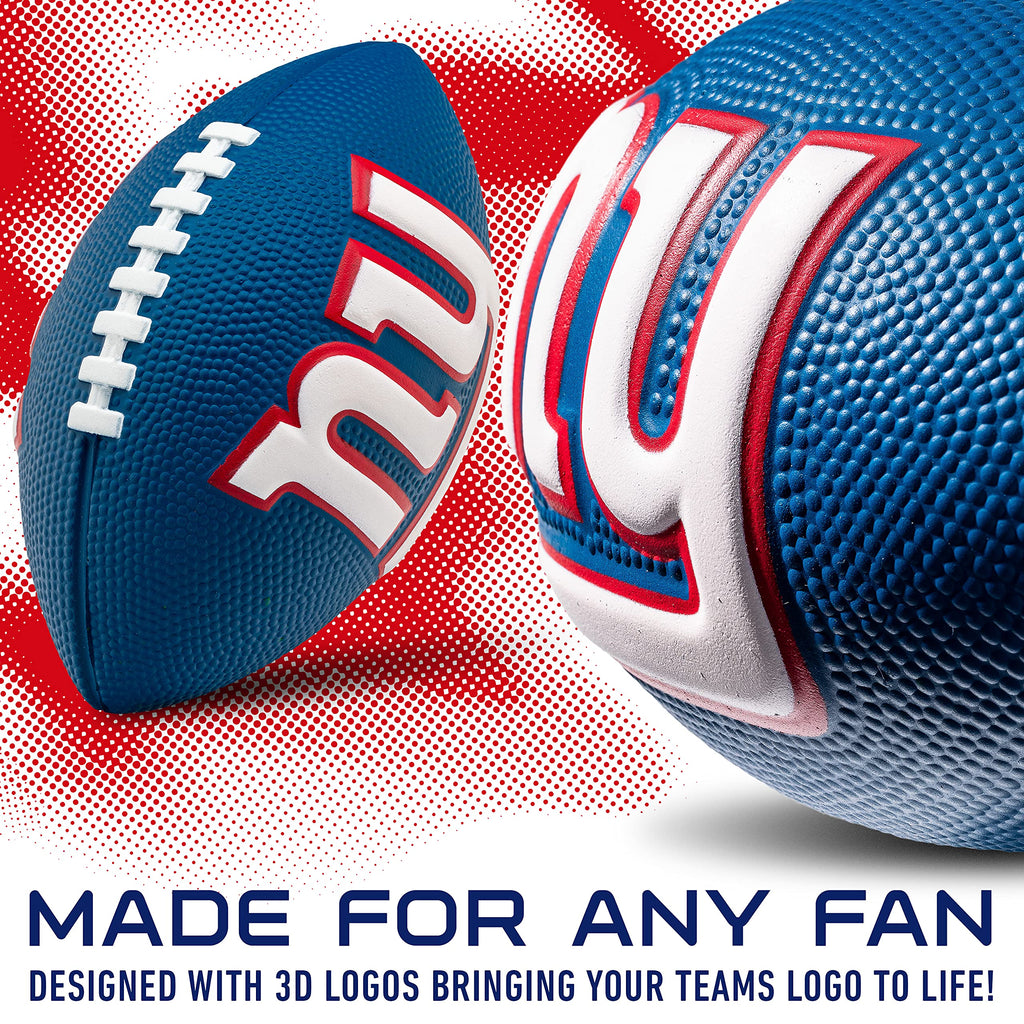 Franklin Sports Nfl New York Giants Football - Kids Foam Football - Soft Football - Mini Size - Perfect For Gameday - 8.5'' 3D L