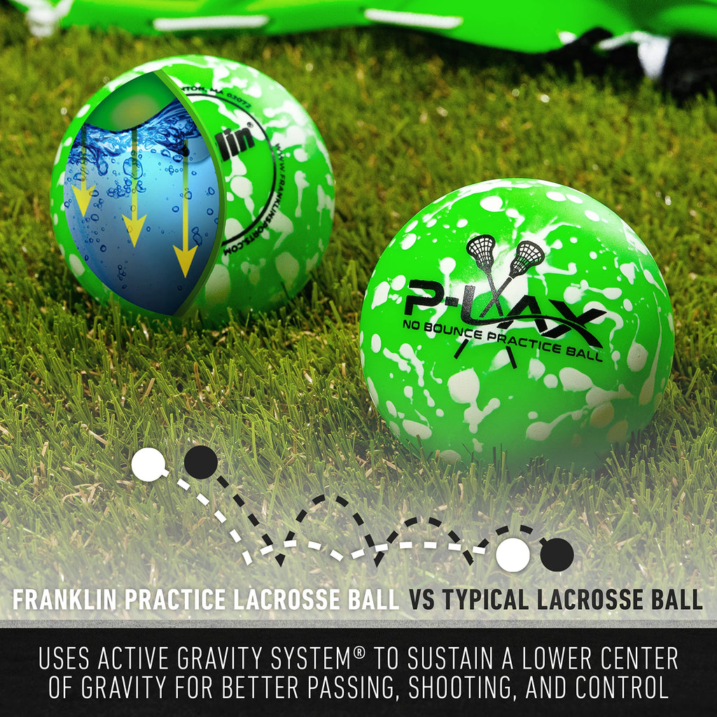 Franklin Sports Lacrosse Balls - Practice Lax Balls - 2 Pack -Massage Balls - All Ages Lacrosse - Green, 63 Mm