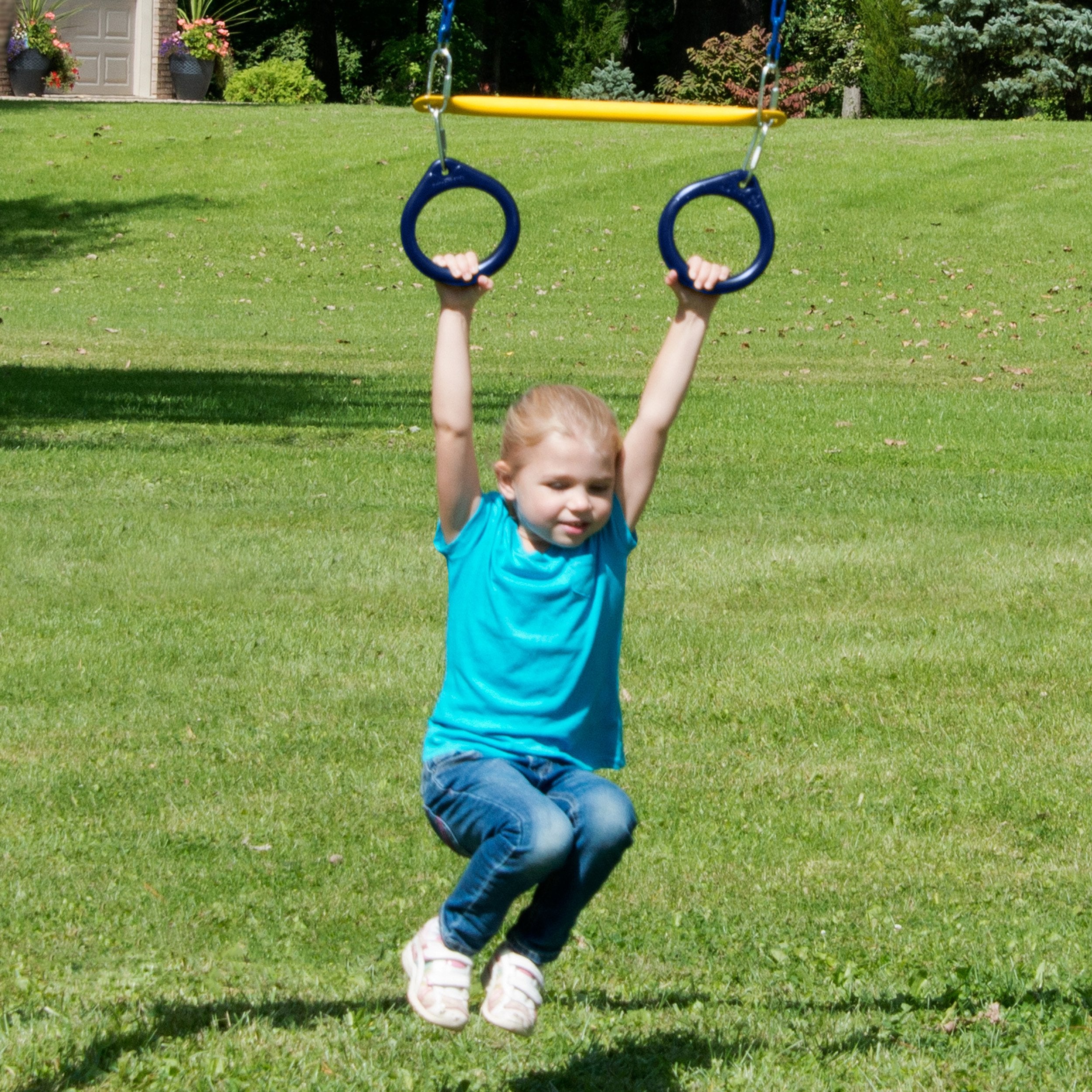 Swing-N-Slide Ring And Trapeze Combo Swing Black