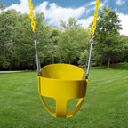 Gorilla Playsets 04-0008-Y/Y Full Bucket Toddler Swing, Yellow Bucket, Yellow 60'' Plastic Coated Chains, 50 Lb Capacity