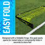 Franklin Sports Premier Steel- Folding Backyard Soccer Goal With All Weather Net - Kids Backyard Soccer Net - Easy Assembly - 6'