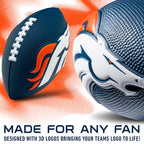 Franklin Sports Nfl Denver Broncos Football - Kids Foam Football - Soft Football - Mini Size - Perfect For Gameday - 8.5'' 3D Lo
