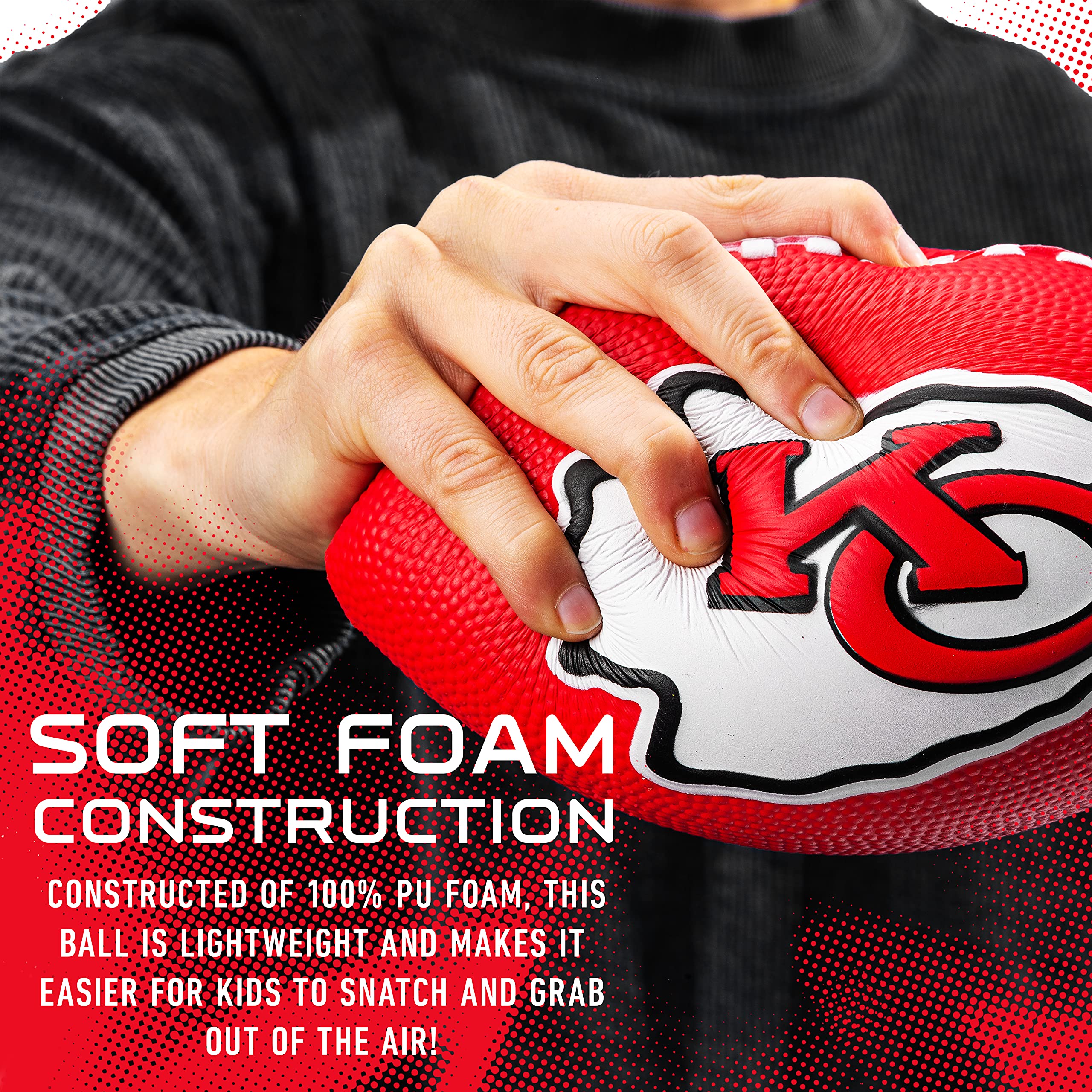 Franklin Sports Nfl Kansas City Chiefs Football - Kids Foam Football - Soft Football - Mini Size - Perfect For Gameday - 8.5'' 3