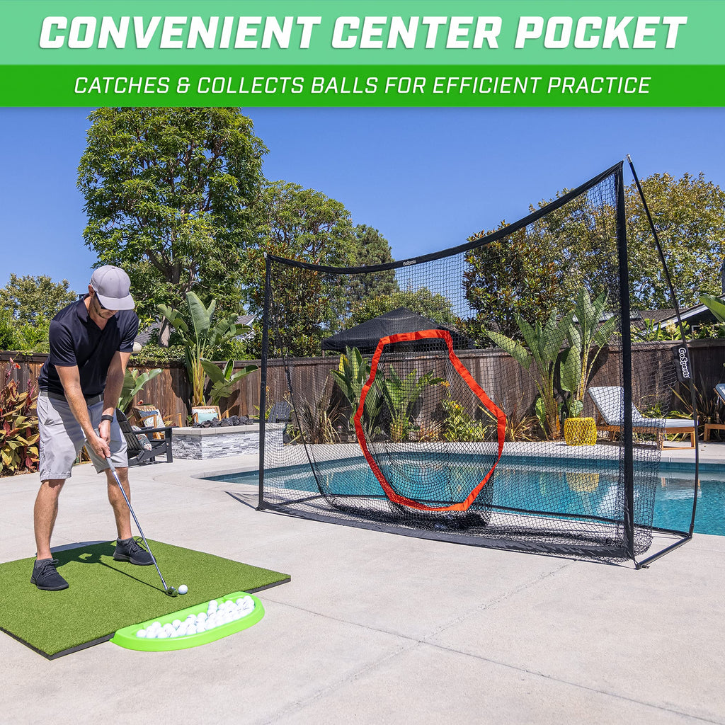 Gosports Golf Practice Hitting Net - Choose Between Huge 10 Ft X 7 Ft Or 7 Ft X 7 Ft Nets - Personal Driving Range For Indoor Or