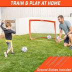 Gosports Team Tone 4 Ft X 3 Ft Portable Soccer Goal For Kids - Pop Up Net For Backyard - Red