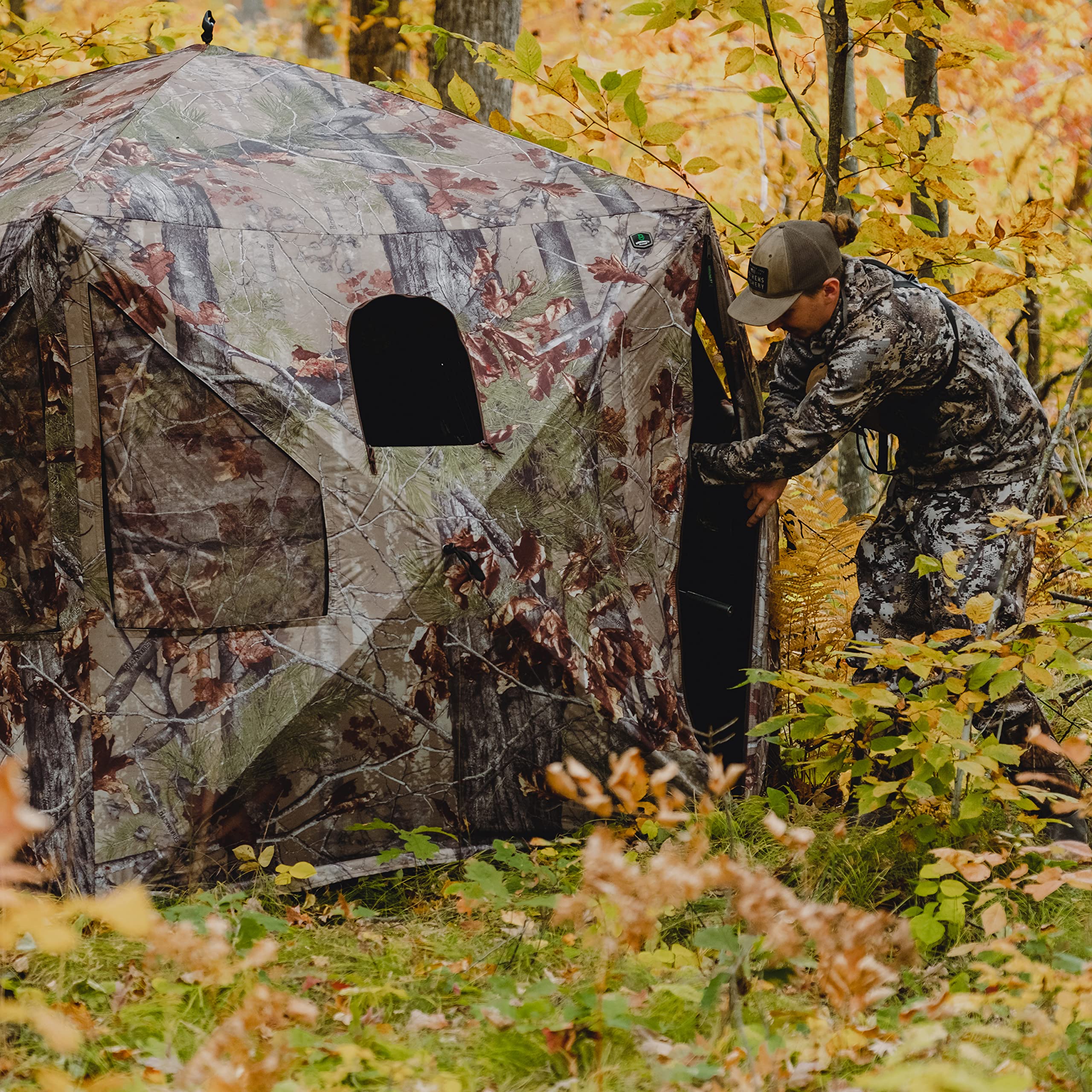 Barronett Blinds Pt550Bw Pentagon Pop Up Portable Hunting Blind, Bloodtrail Backwoods Camo