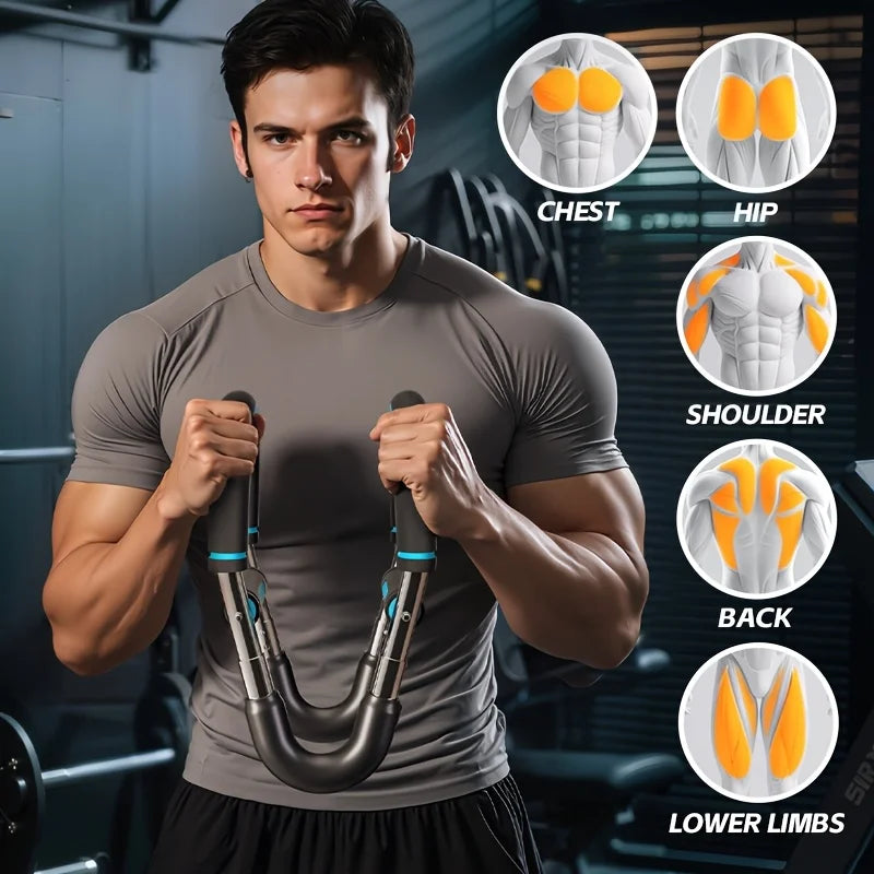 Adjustable U-Shaped Arm Trainer 3 Levels 60-120 Lbs Range Indoor Sports Suitable Gym Equipment for Building Upper Body Strength