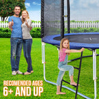 Serenelife Outdoor Trampoline Access Safety Ladder - 2 Step Weather Resistant Galvanized Steel Trampoline Climbing Ladder - For