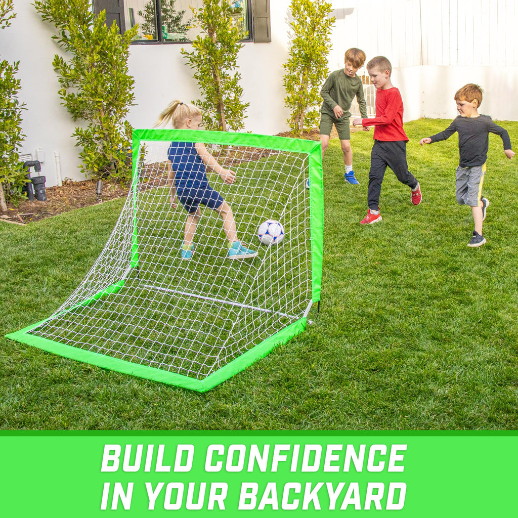 Gosports Team Tone 4 Ft X 3 Ft Portable Soccer Goal For Kids - Pop Up Net For Backyard - Bright Green