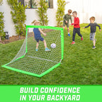 Gosports Team Tone 4 Ft X 3 Ft Portable Soccer Goal For Kids - Pop Up Net For Backyard - Bright Green