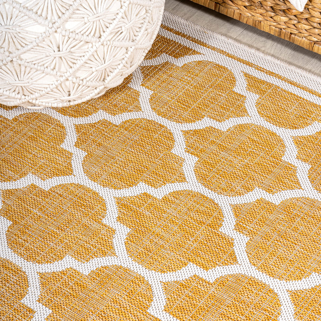 Jonathan Y Smb109F-3 Trebol Moroccan Trellis Textured Weave Indoor Outdoor Area Rug, Bohemian Coastal Contemporary Easy Cleaning