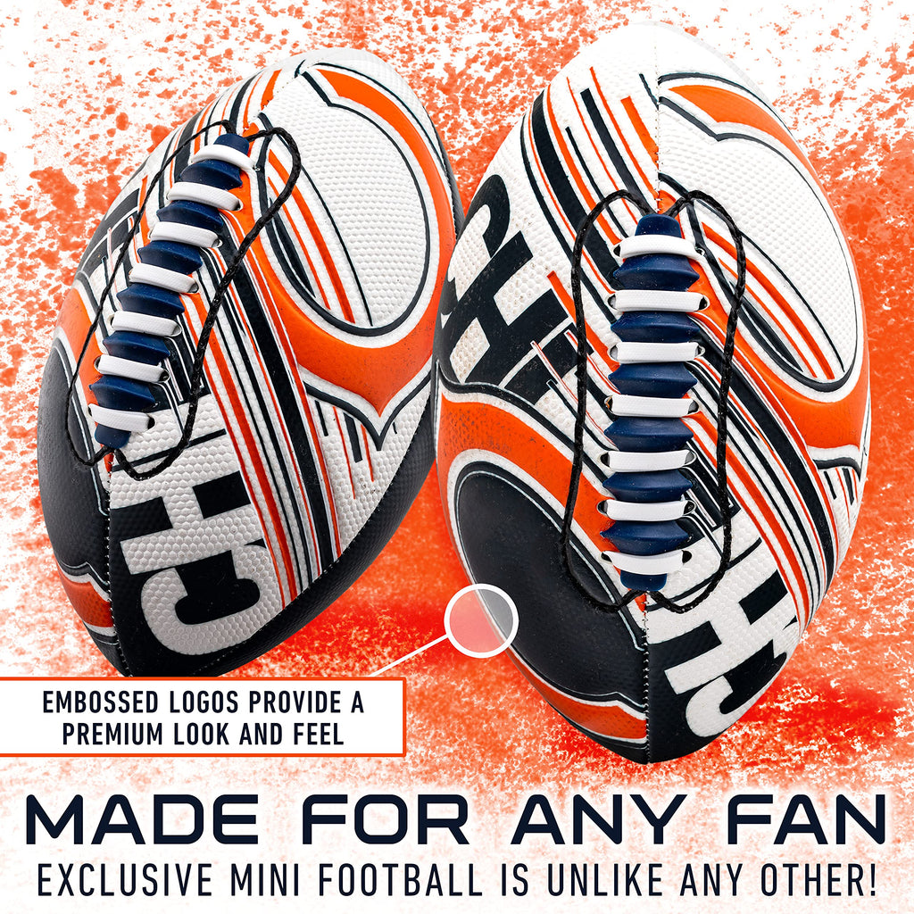 Franklin Sports Nfl Chicago Bears Football - Youth Mini Football - 8.5'' Junior Size Ball - Spacelace Easy Grip Texture- Perfect
