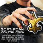Franklin Sports Nfl New Orleans Saints Football - Kids Foam Football - Soft Football - Mini Size - Perfect For Gameday - 8.5'' 3