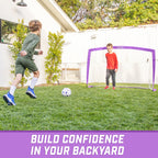Gosports Team Tone 6 Ft X 4 Ft Portable Soccer Goal For Kids - Pop Up Net For Backyard - Purple