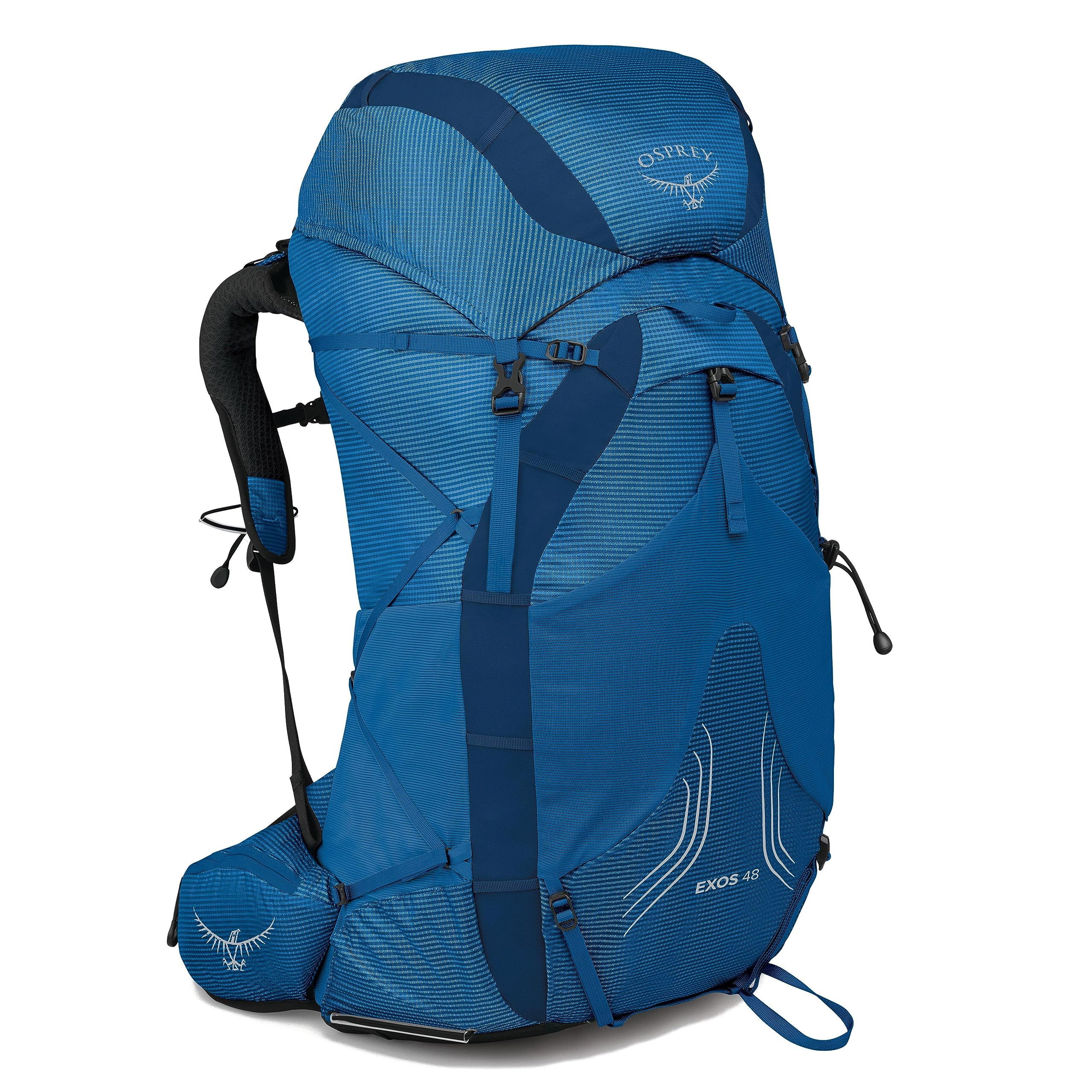 Osprey Exos 48L Mens Ultralight Backpacking Backpack, Blue Ribbon, S/M