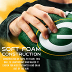 Franklin Sports Nfl Green Bay Packers Football - Kids Foam Football - Soft Football - Mini Size - Perfect For Gameday - 8.5'' 3D