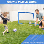 Gosports Team Tone 4 Ft X 3 Ft Portable Soccer Goal For Kids - Pop Up Net For Backyard - Royal Blue