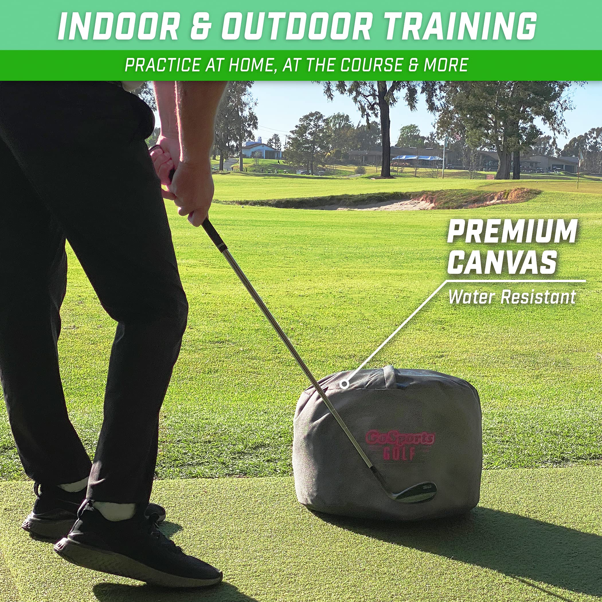 Gosports Fillable Golf Swing Bag, Impact Position Trainer - Master Proper Club And Hand Position At Impact, Great For All Skill