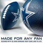 Franklin Sports Nfl Dallas Cowboys Football - Kids Foam Football - Soft Football - Mini Size - Perfect For Gameday - 8.5'' 3D Lo