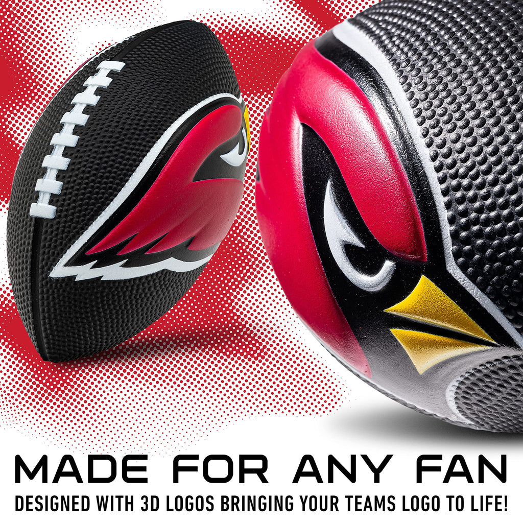 Franklin Sports Nfl Arizona Cardinals Football - Kids Foam Football - Soft Football - Mini Size - Perfect For Gameday - 8.5'' 3D