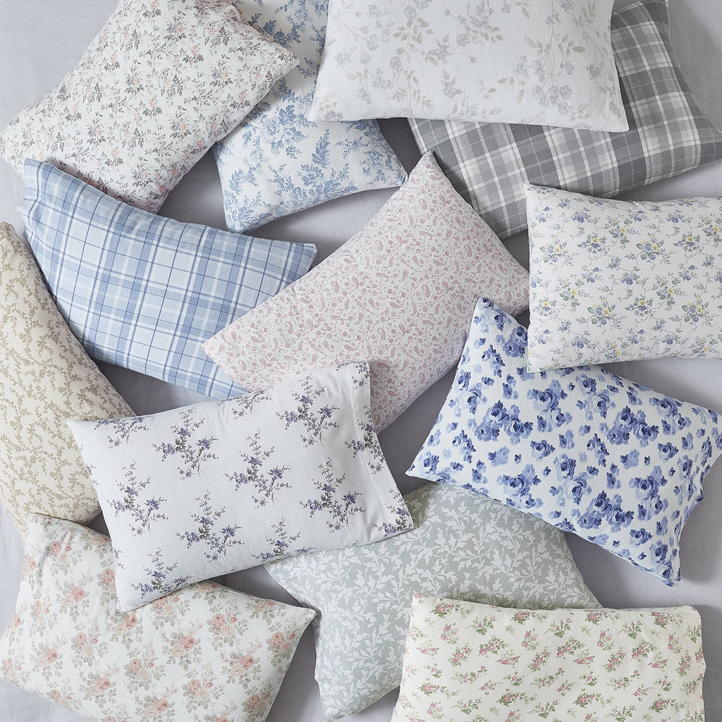 Laura Ashley Home - Flannel Collection - Sheet Set - 100 Cotton, Ultra-Soft Brushed Flannel, Pre-Shrunk  Anti-Pill, Machine Wash