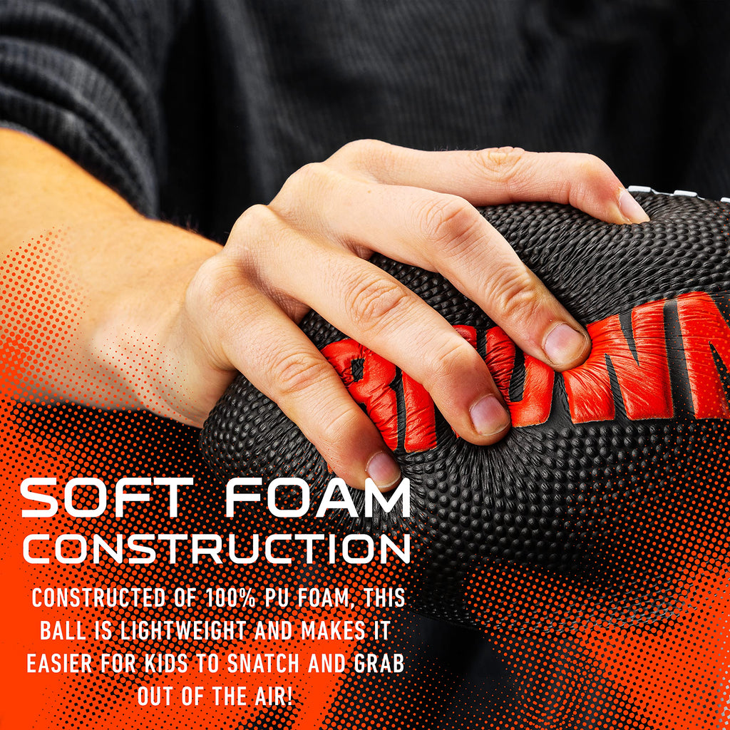 Franklin Sports Nfl Cleveland Browns Football - Kids Foam Football - Soft Football - Mini Size - Perfect For Gameday - 8.5'' 3D