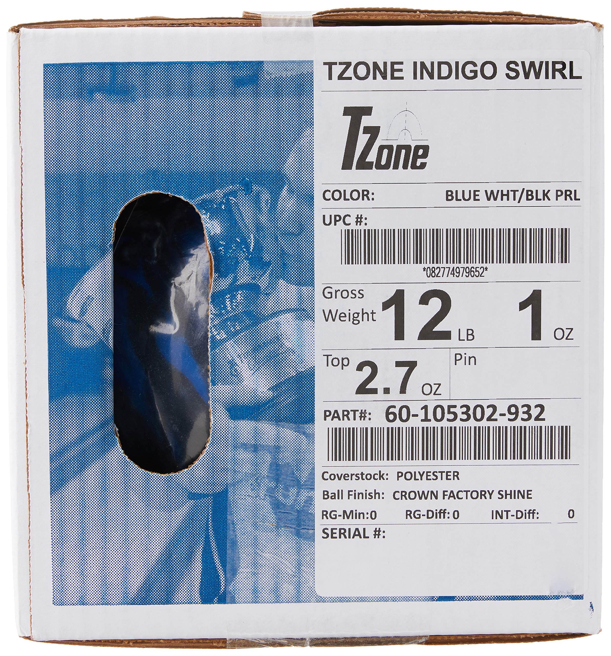 Brunswick Tzone Indigo Swirl Bowling Ball (16-Pounds)