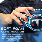 Franklin Sports Nfl Tennesse Titans Football - Kids Foam Football - Soft Football - Mini Size - Perfect For Gameday - 8.5'' 3D L