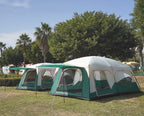 Ktt Extra Large Tent 12 Person,2 Bay-Windows,Family Cabin Tents,14.1'Lx10'Wx6.58'H,2 Rooms,3 Doors 3 Windows With Mesh,Waterproo