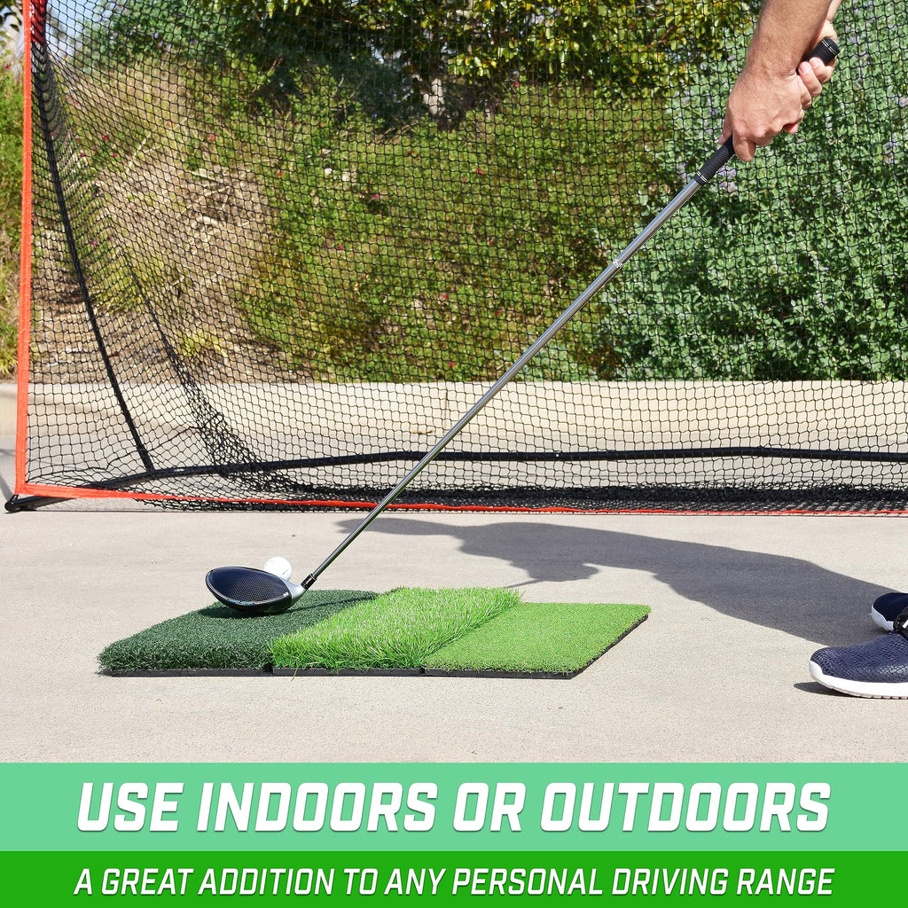 Gosports Tri-Turf Xl Golf Practice Hitting Mat - Huge 24 Inch X 24 Inch For Optimal Practice