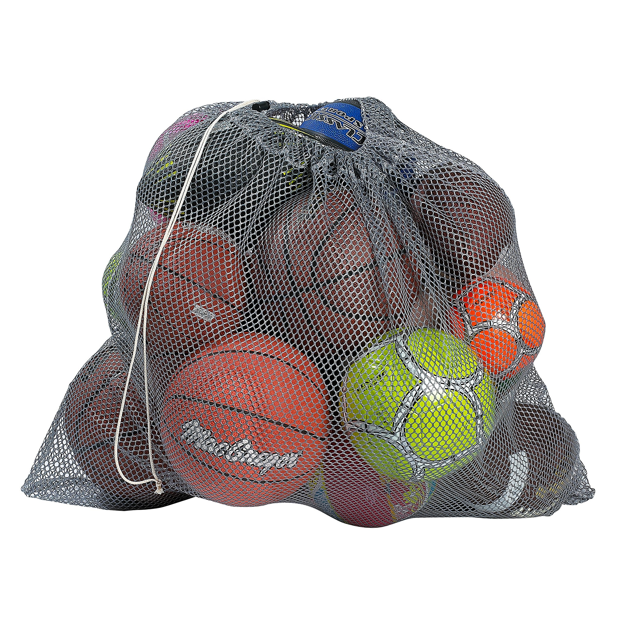 Handy Laundry Mesh Equipment Bag, Grey - 32 x 36 - Adjustable, sliding drawstring cord closure. Perfect mesh bag for parent or c