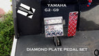 Fits Yamahaa G2/G9 Golf Cart Polished Aluminum Diamond Plate 3 Pc. Pedal Cover Set