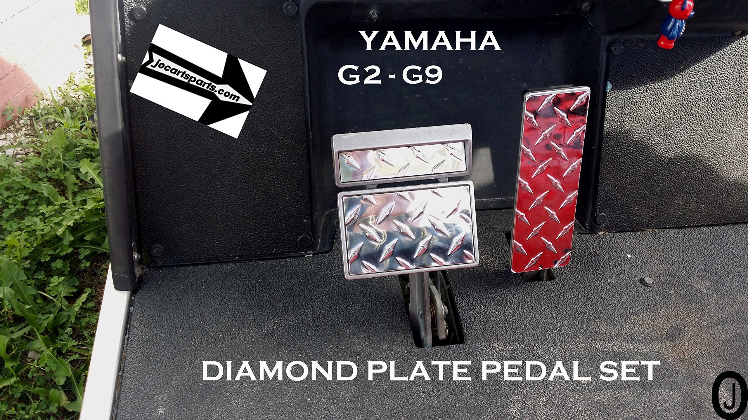 Fits Yamahaa G2/G9 Golf Cart Polished Aluminum Diamond Plate 3 Pc. Pedal Cover Set