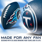 Franklin Sports Nfl Tennesse Titans Football - Kids Foam Football - Soft Football - Mini Size - Perfect For Gameday - 8.5'' 3D L