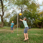 Sterling Sports Compact Tetherball Set For Outdoor Backyard With Ball And Rope Set, 9' Metal Pole, Air Pump Included