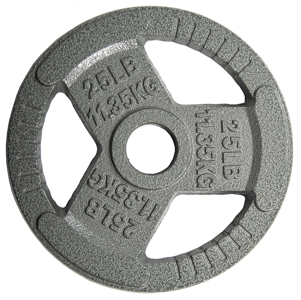 Balancefrom Olympic 2-Inch Cast Iron Plate Weight Plate For Strength Training And Weightlifting, 25-Pound, Single