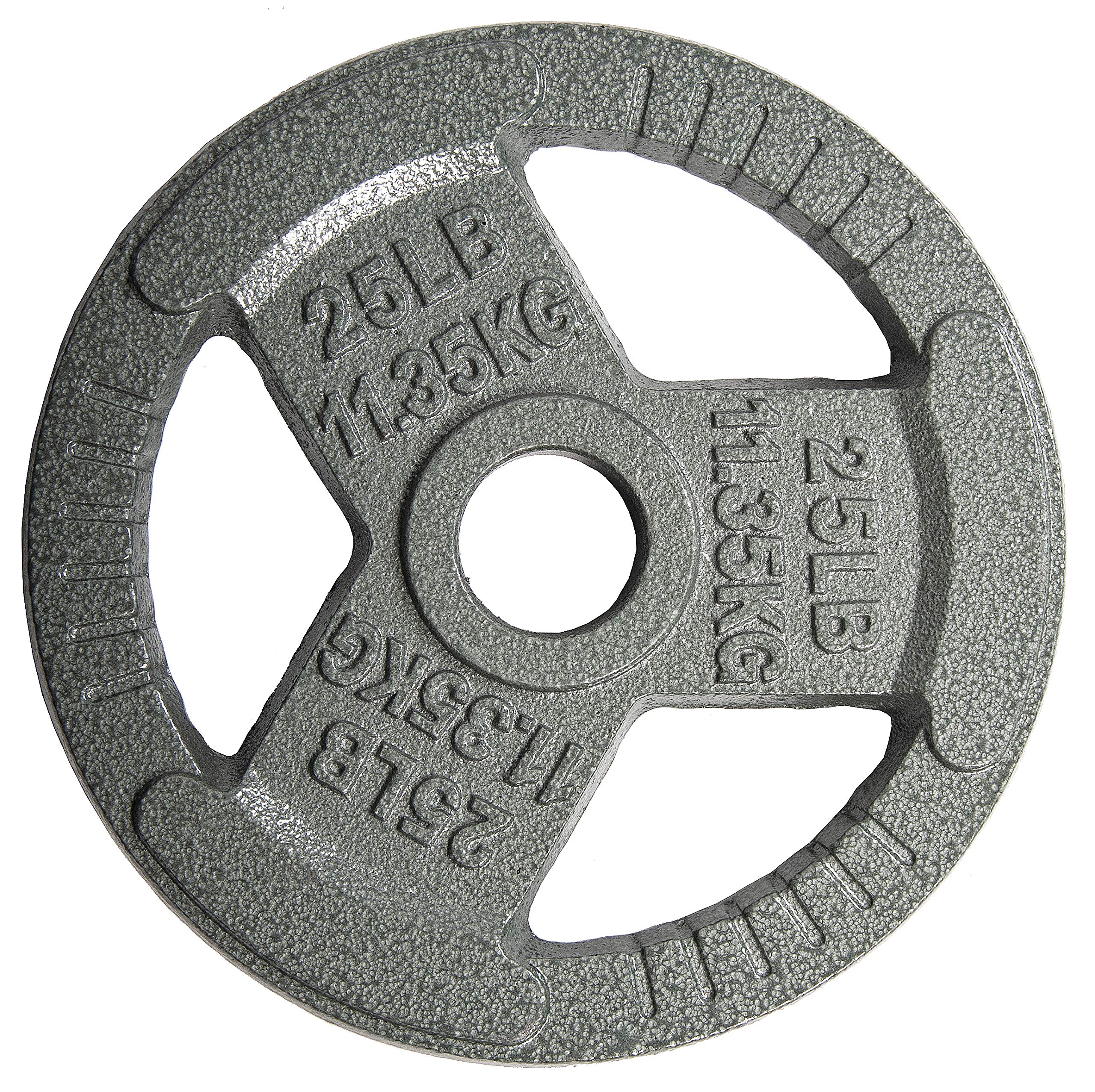 Balancefrom Olympic 2-Inch Cast Iron Plate Weight Plate For Strength Training And Weightlifting, 25-Pound, Single